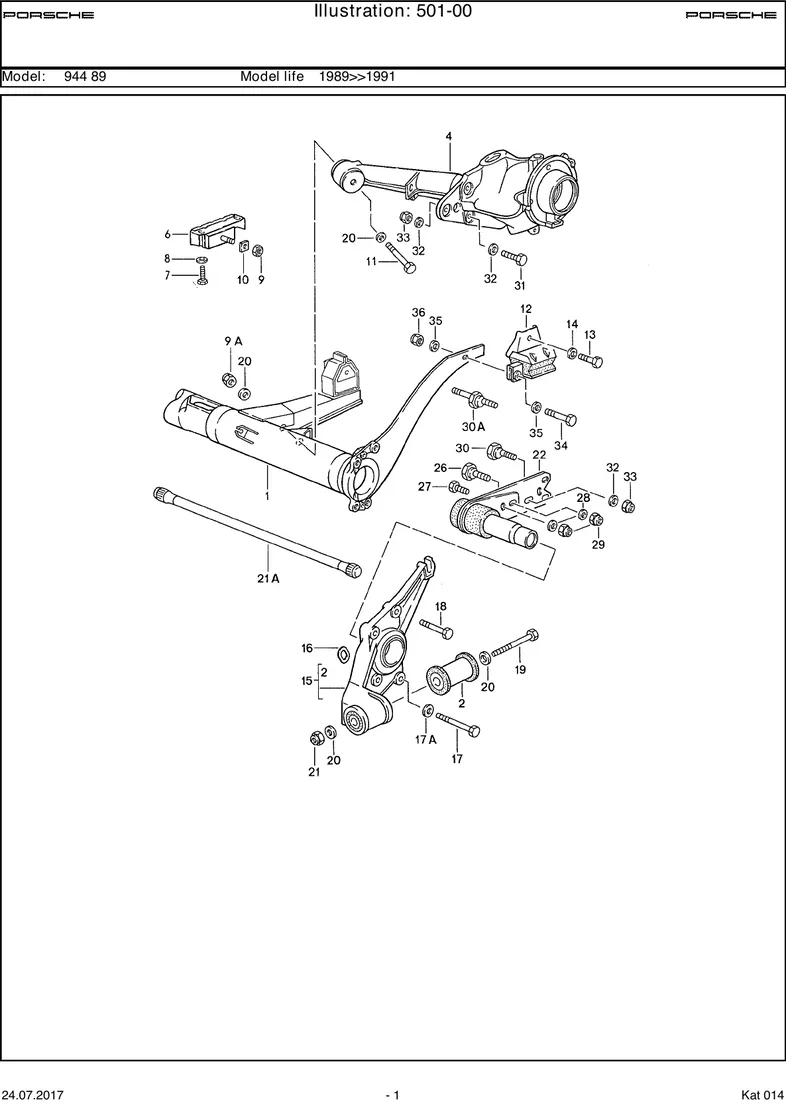 Rear axle carrier diagram