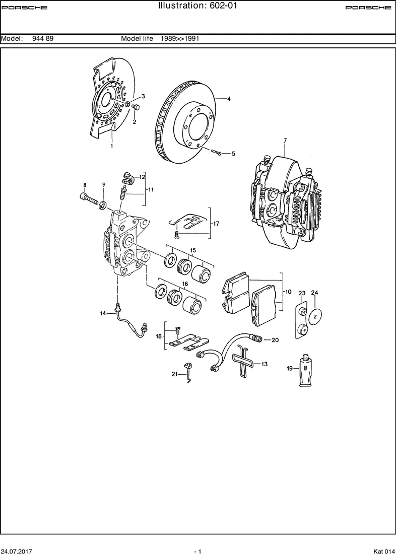 Disc brake                                         944S2/TURBO diagram