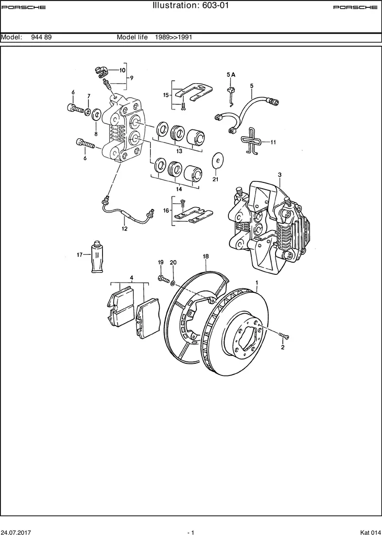 Disc brake                                         944S2/TURBO diagram