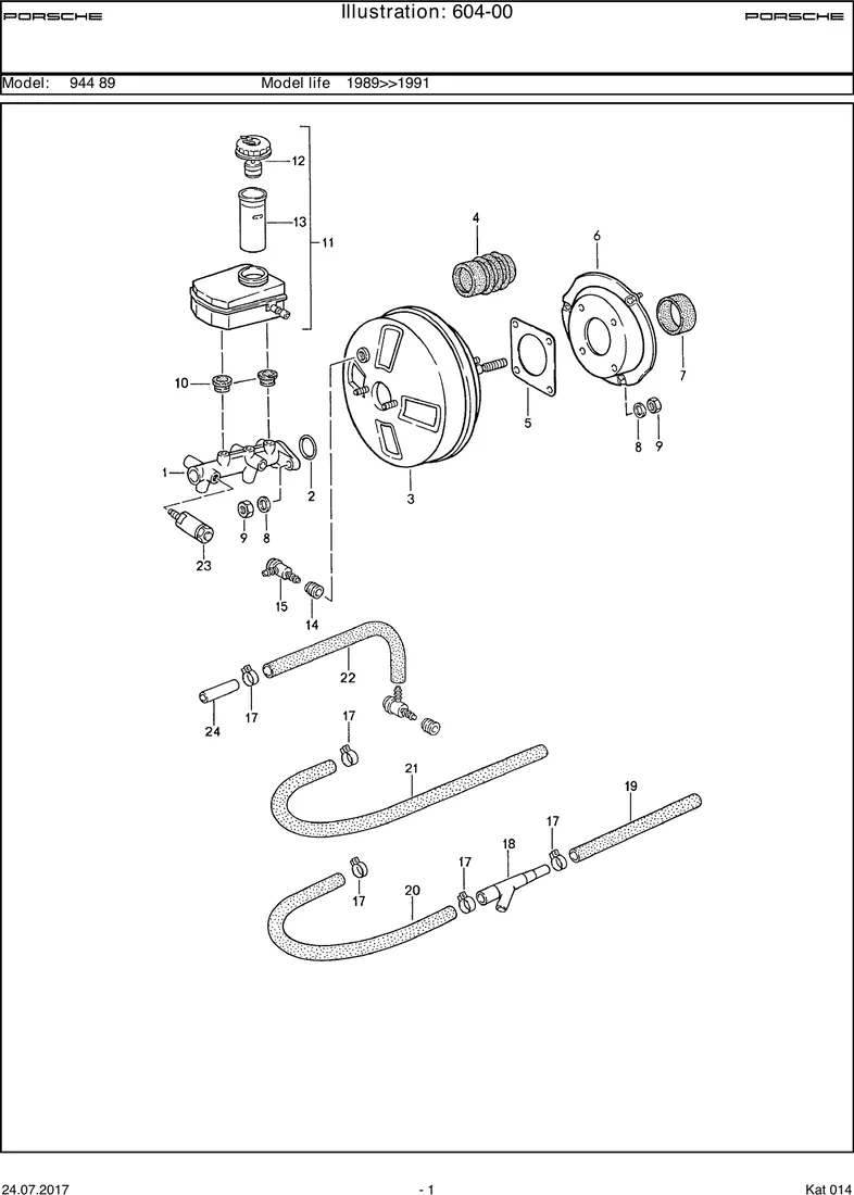 Brake master cylinder                -90 diagram