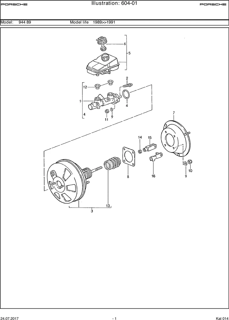 Brake master cylinder                              M593 diagram