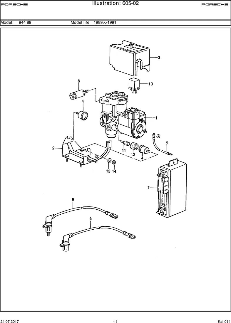 Hydraulic unit                                     M593 diagram