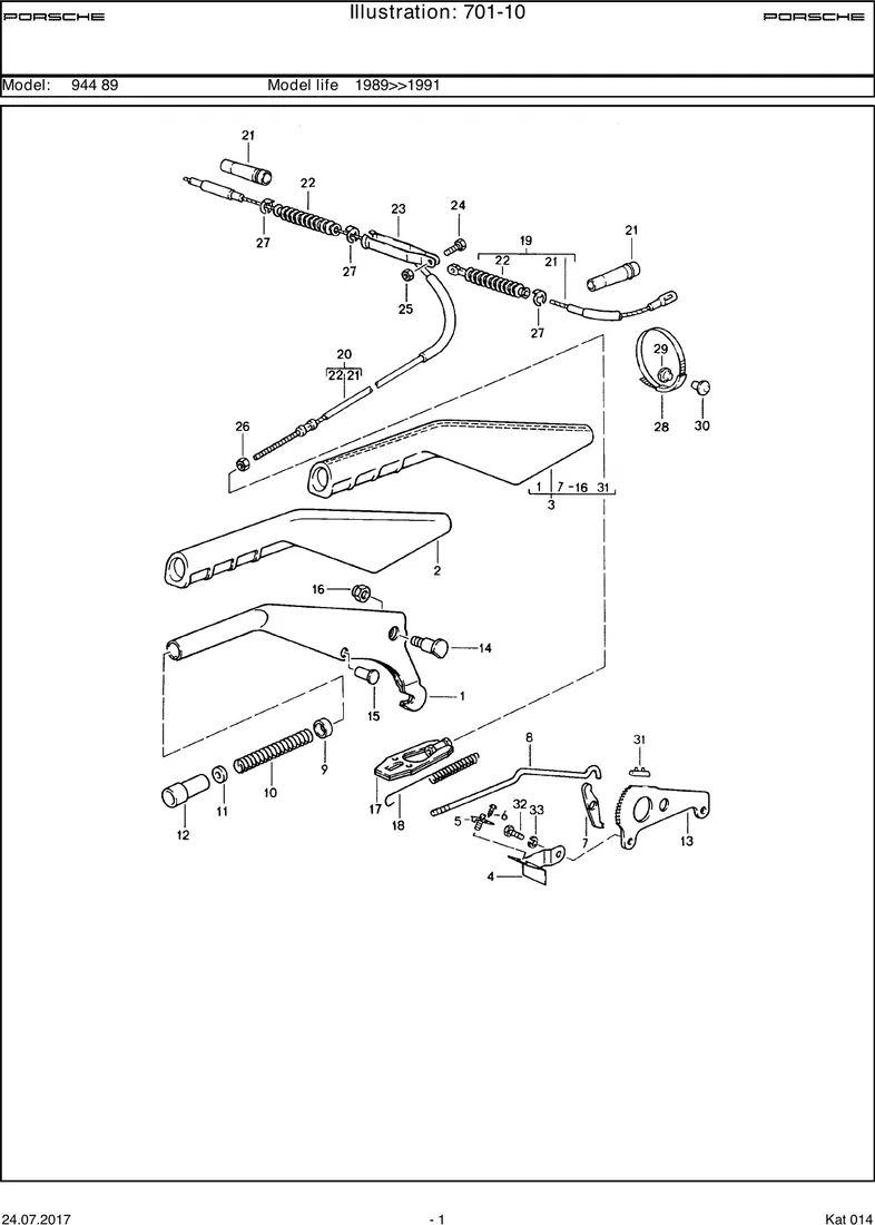 Parking-brake lever diagram