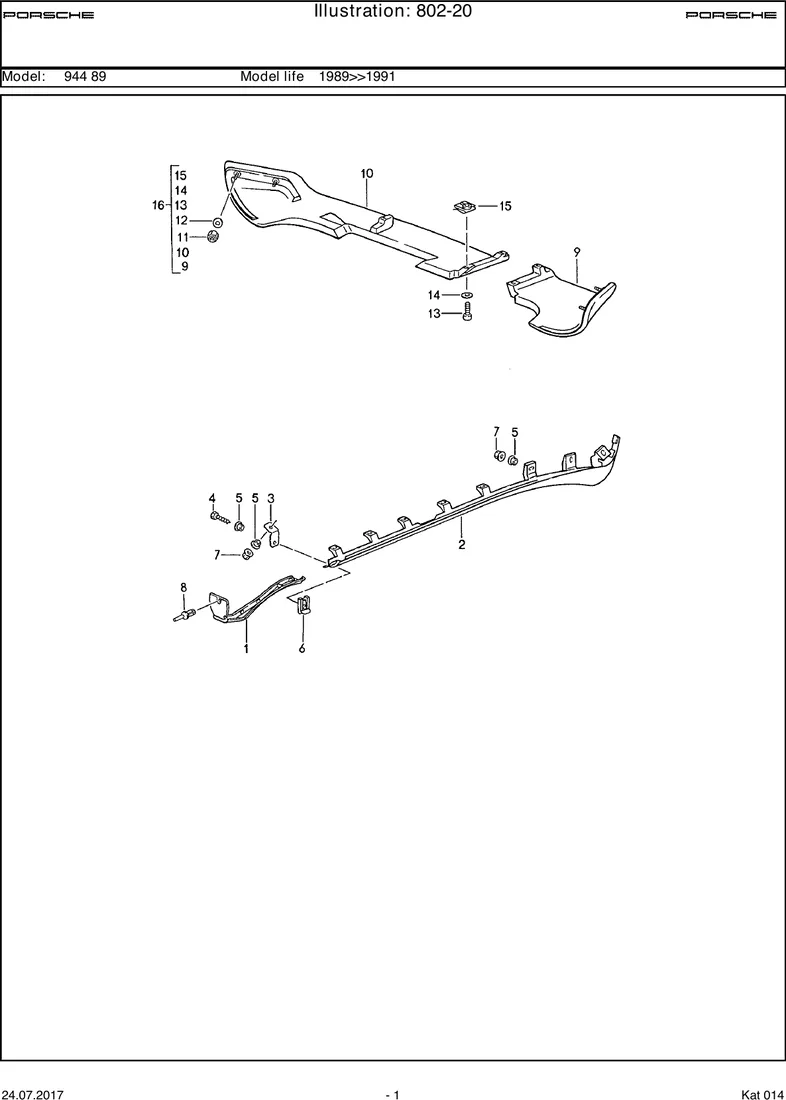 Sill cover                                         944S2,TURBO diagram