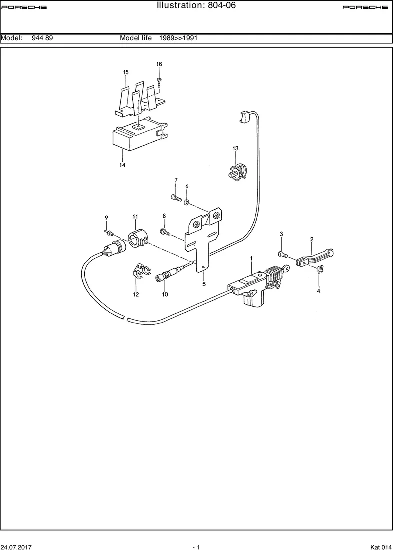 Central locking system diagram