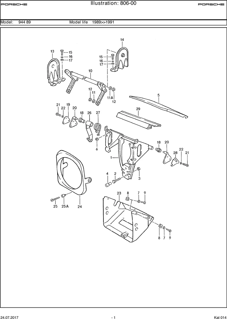 Pop-up headlight diagram