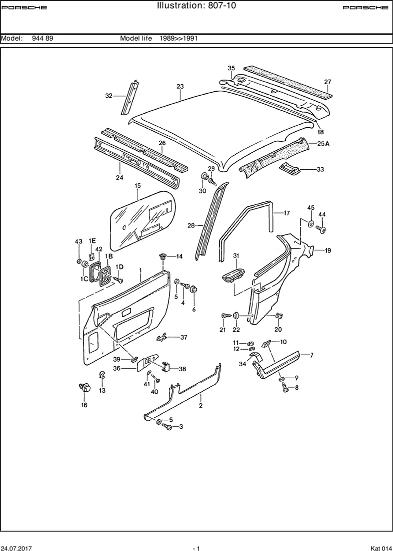 Door trim panel diagram