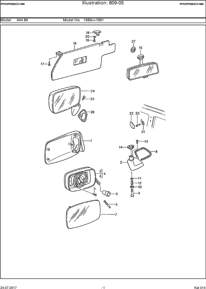 Sun visor diagram