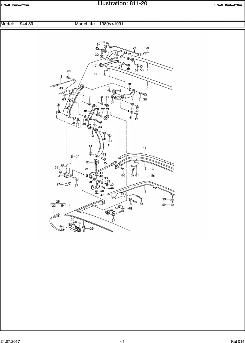 Convertible top frame                              CABRIO diagram