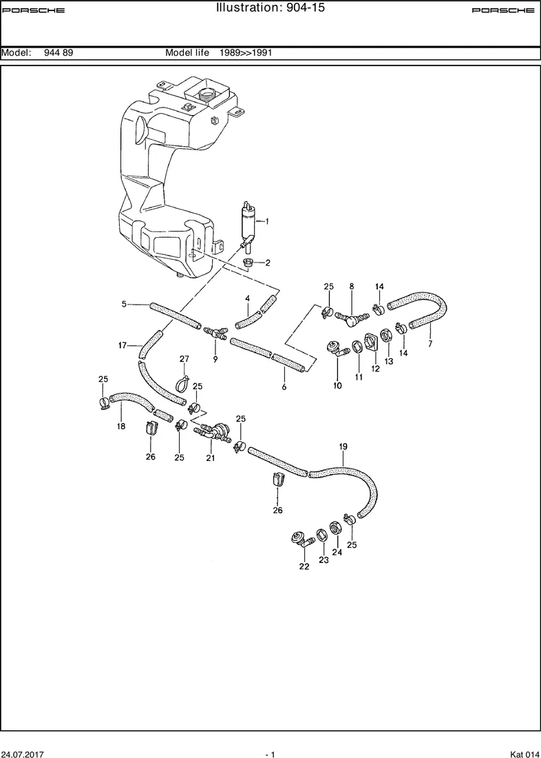 Headlight washer system                            M288 diagram