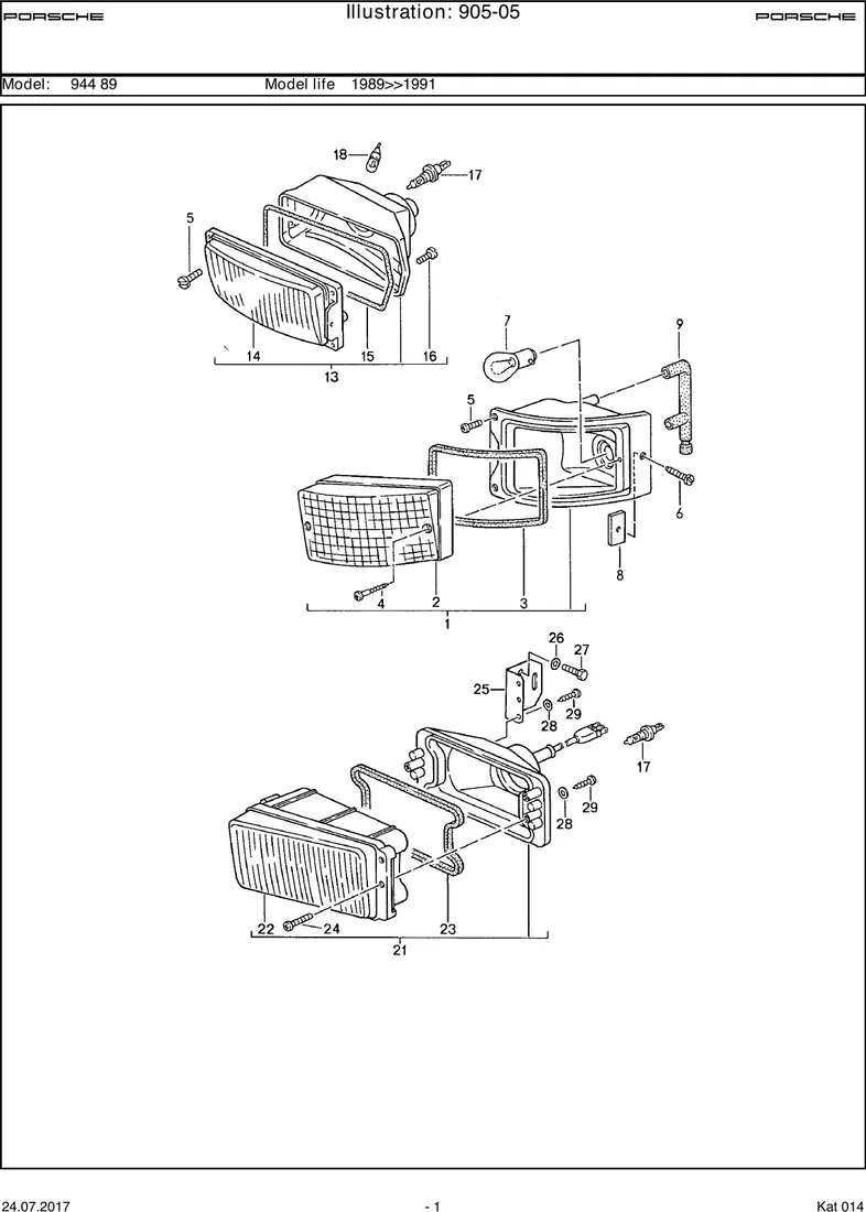 Additional headlamp                                944 diagram